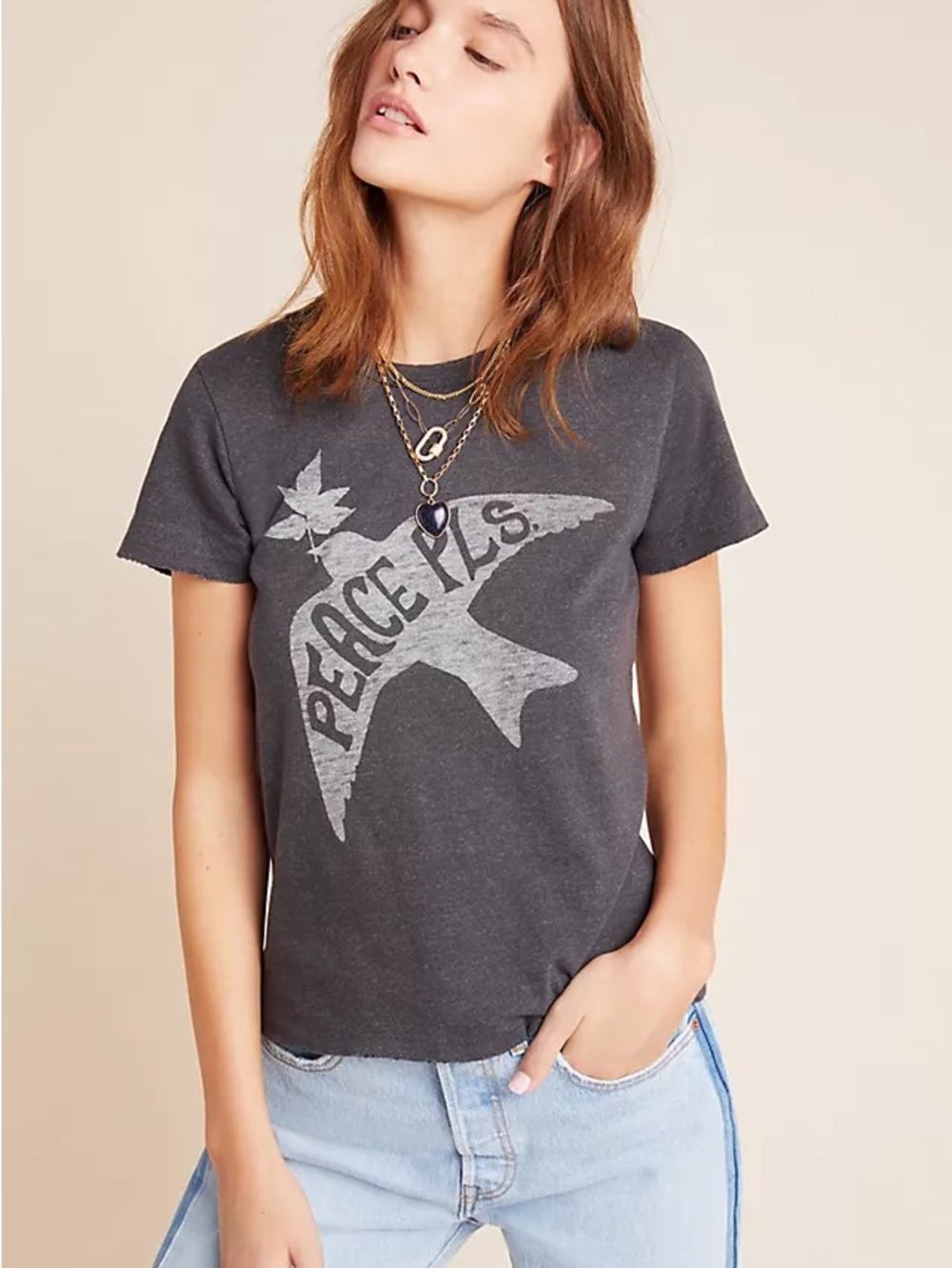 Junk Food (sold at Anthropologie) Peace Please Graphic Tee Medium EUC $88